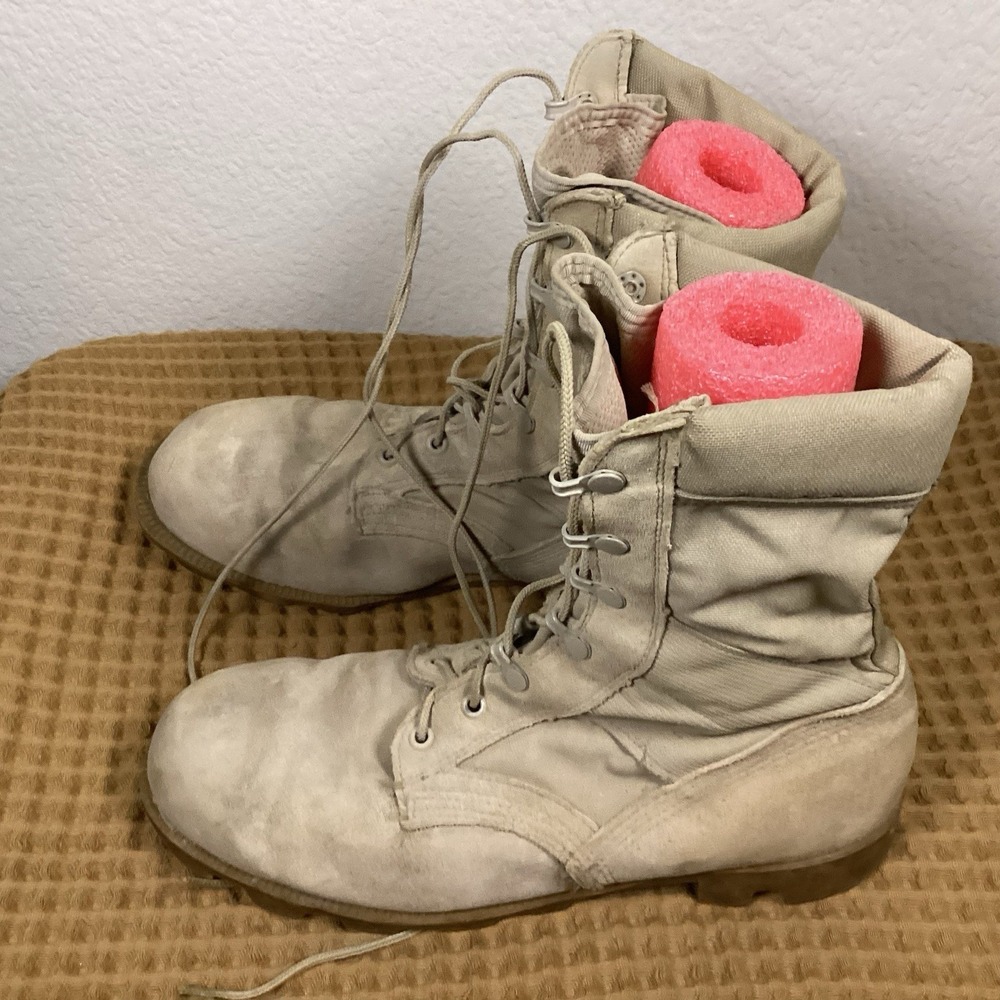 R O Search US Military PH Mens Size 10 XW Tan Suede Combat Field Boots WIDE